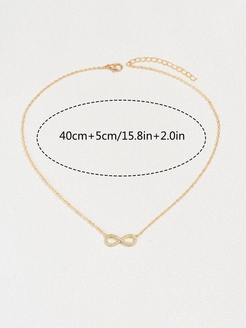1Pc Cubic Zirconia Infinity Symbol Charm Necklace Copper Jewelry