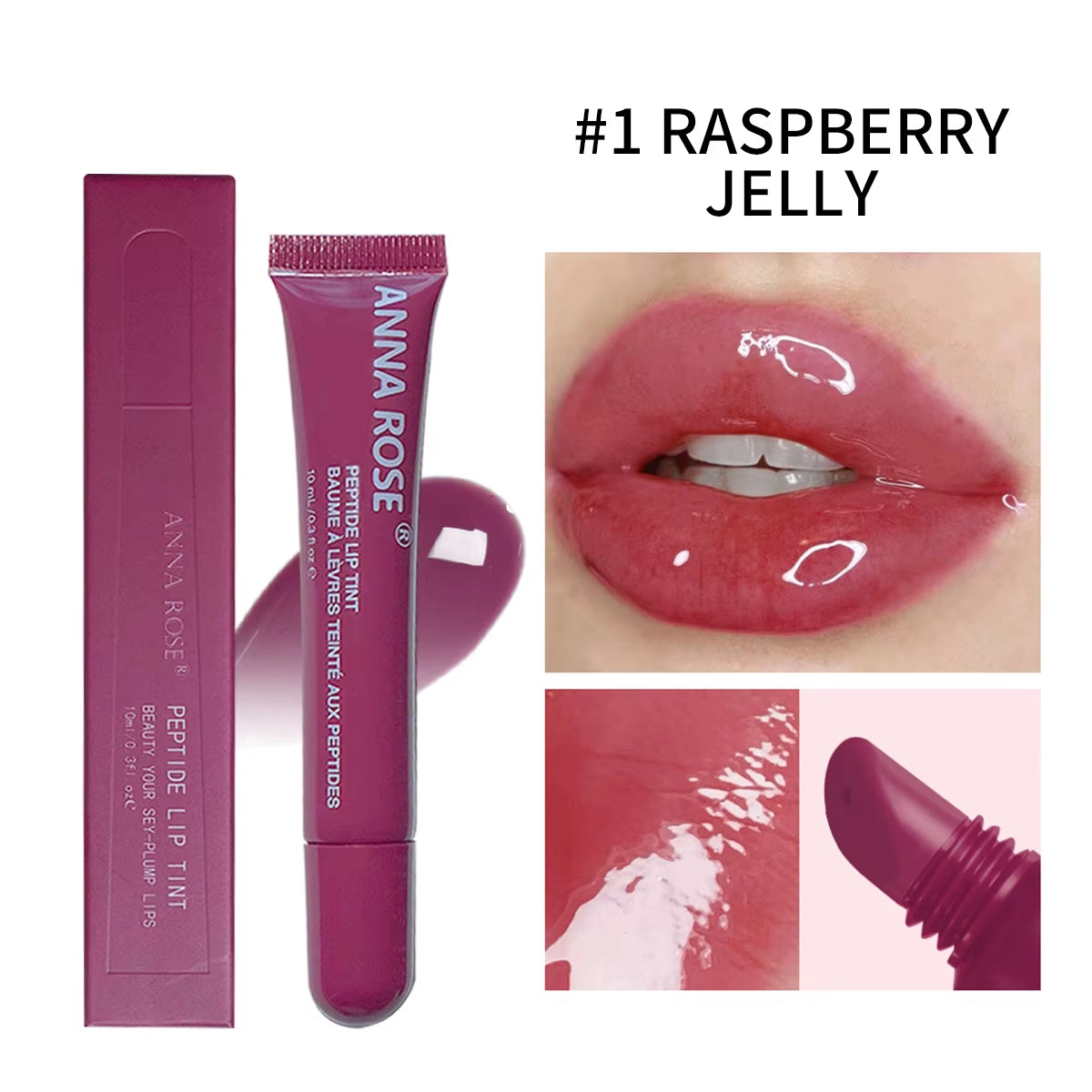4 Color Lip Balm Set - Long-Lasting Moisturizing Liquid Gel, Coffee Raspberry Lip Care Essence, Valentine'S Day Gift