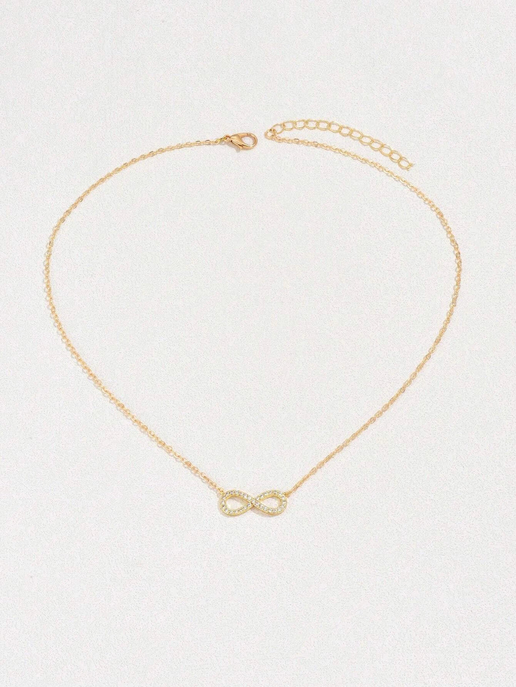 1Pc Cubic Zirconia Infinity Symbol Charm Necklace Copper Jewelry