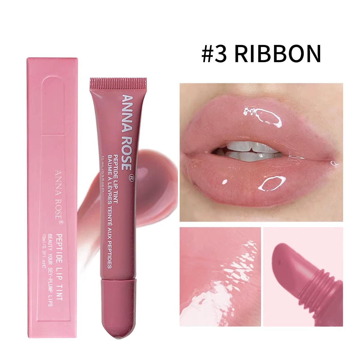 4 Color Lip Balm Set - Long-Lasting Moisturizing Liquid Gel, Coffee Raspberry Lip Care Essence, Valentine'S Day Gift