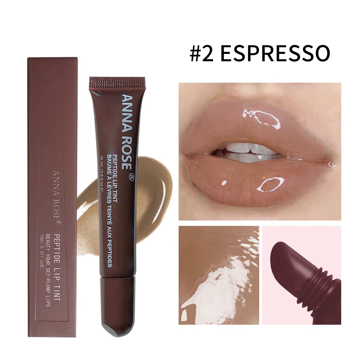 4 Color Lip Balm Set - Long-Lasting Moisturizing Liquid Gel, Coffee Raspberry Lip Care Essence, Valentine'S Day Gift